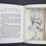 Eco-responsible illustration on recycled paper depicting an owl standing on the Earth. Within her body appear travel symbols — sailboat, airplane, bicycle — surrounded by constellations against a light background, evoking movement, transmission and tribute.